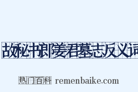 故秘书郎姜君墓志反义词是什么意思的图片